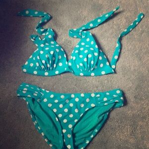 Teal polka dot bikini